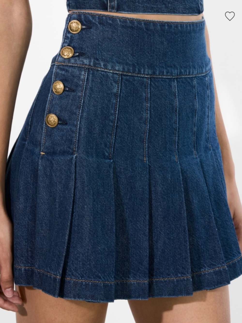 Alice And Olivia Denim Pleated Mini Skirt Size 27 - Picture 8 of 8